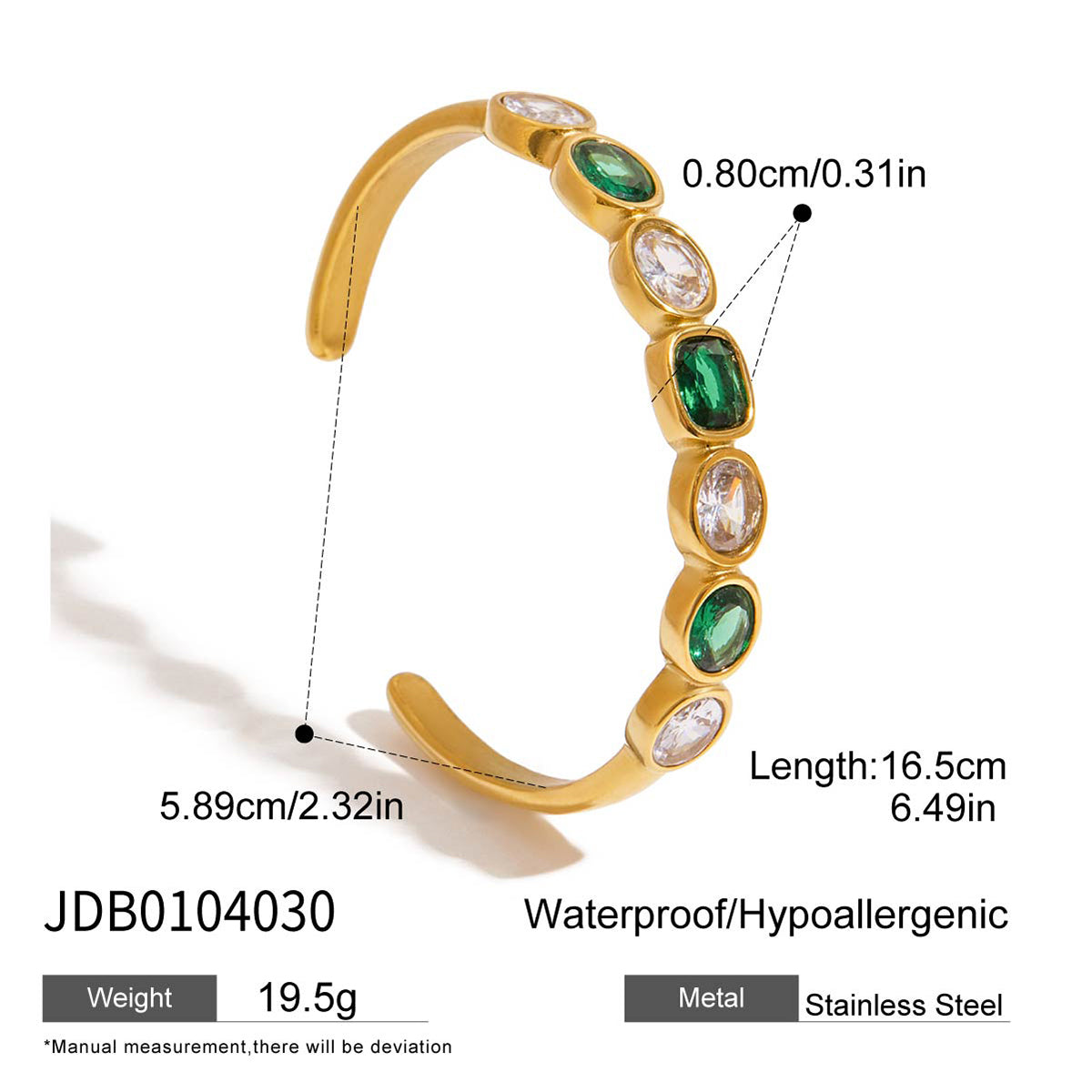 Emerald Stone Cuff