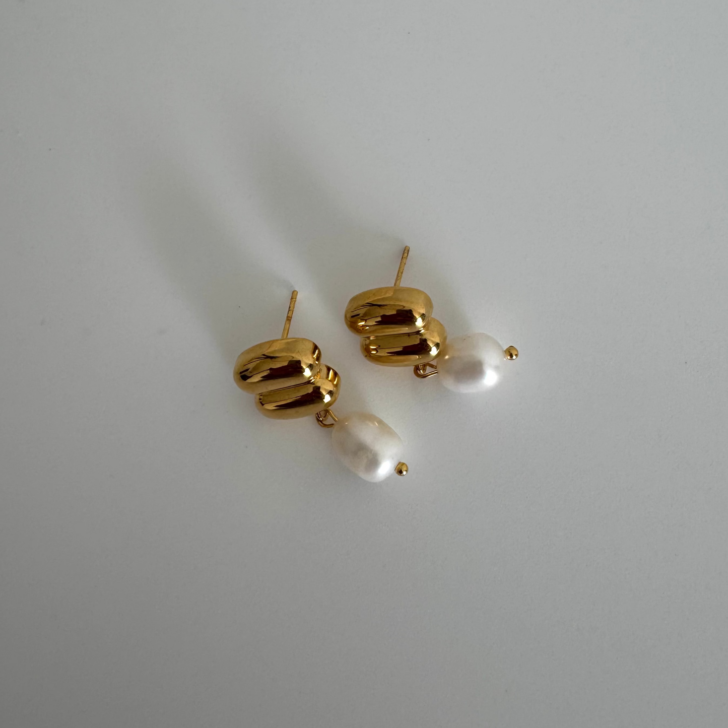 Baguette Pearl Drop Earrings