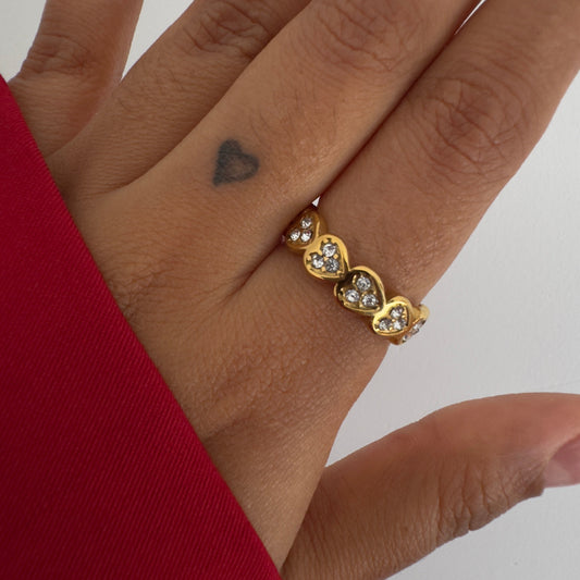 Linked Hearts Ring