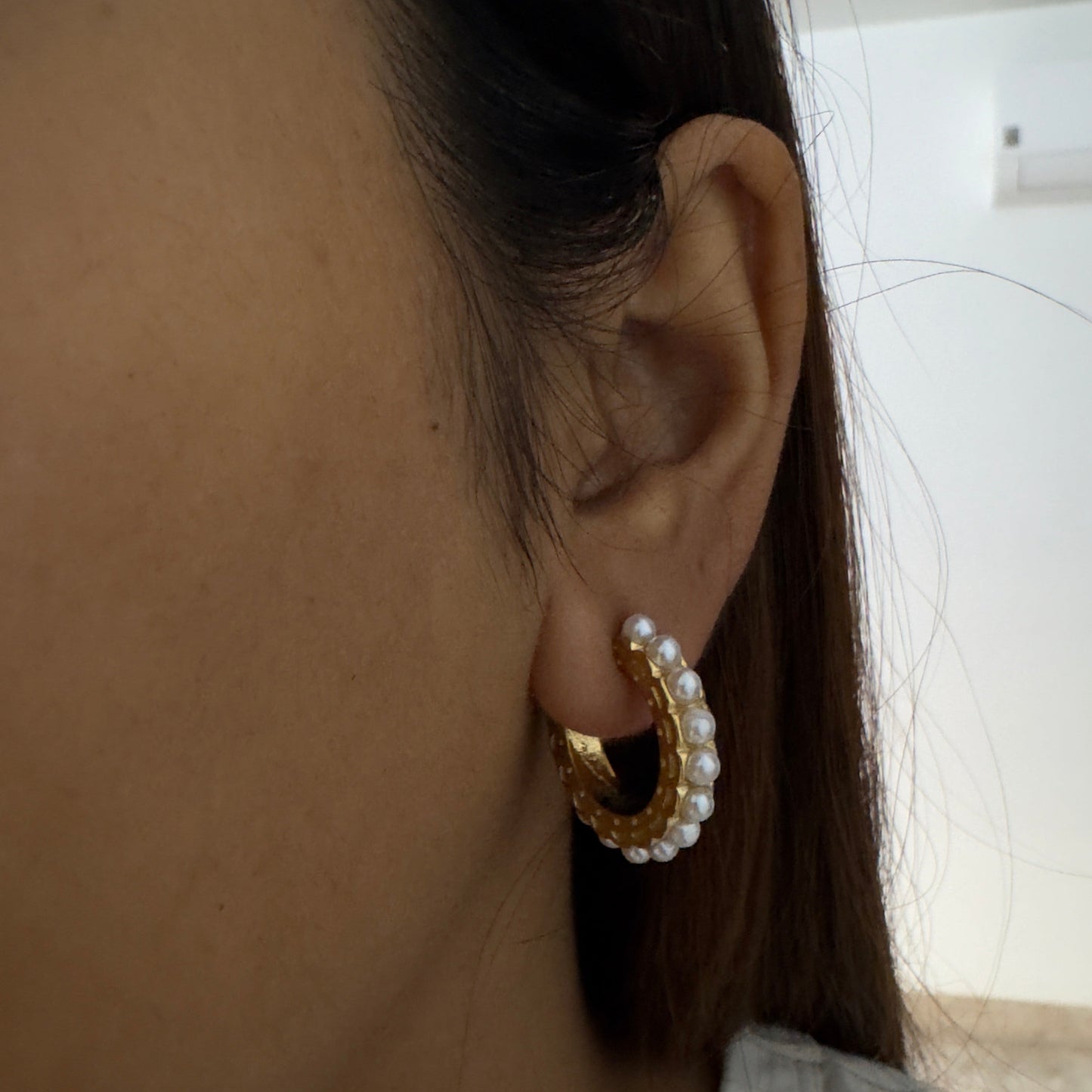 Celeste Pearl Hoops