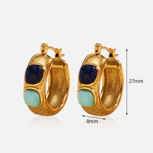 Boho Stone Hoops