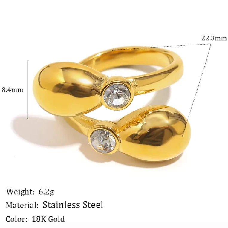 Twin Drop Ring
