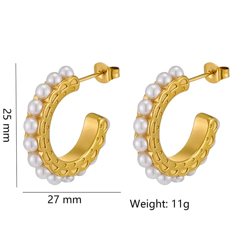 Celeste Pearl Hoops