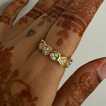 Linked Hearts Ring