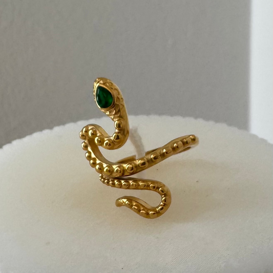 Serpentine Emerald Ring