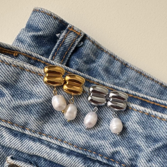 Baguette Pearl Drop Earrings