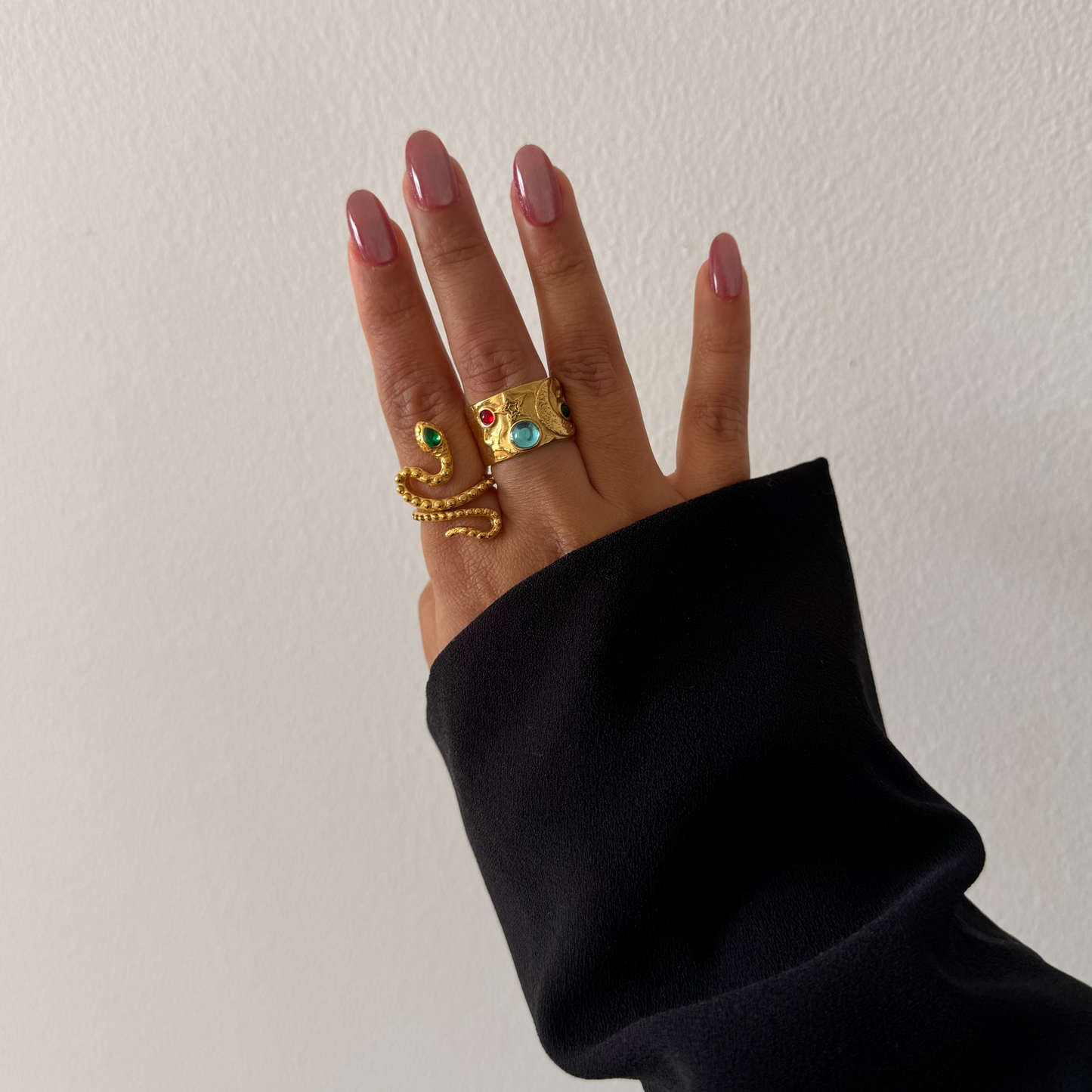 Serpentine Emerald Ring