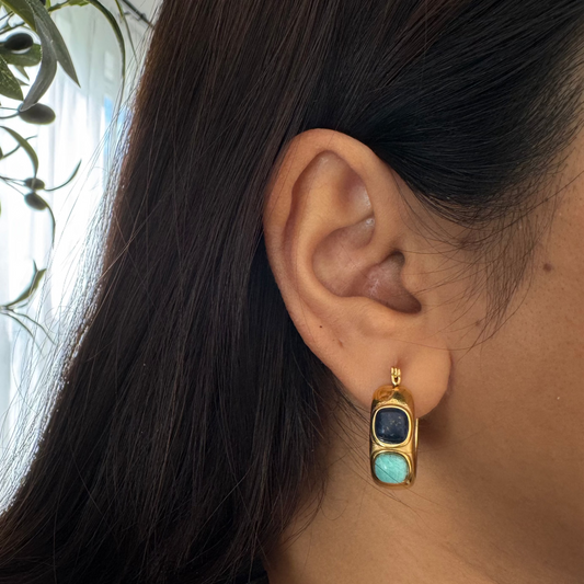 Boho Stone Hoops
