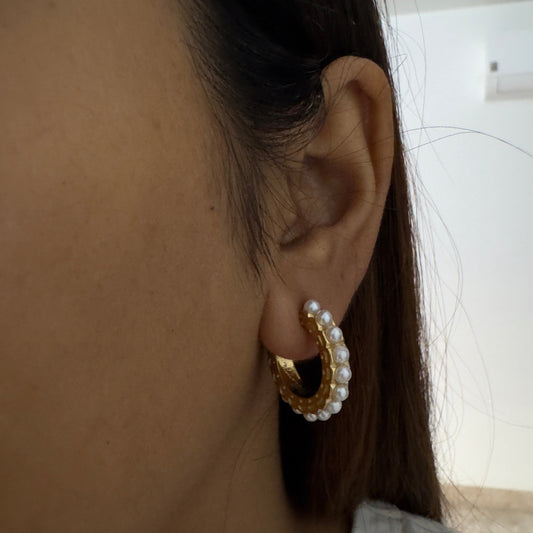 Celeste Pearl Hoops