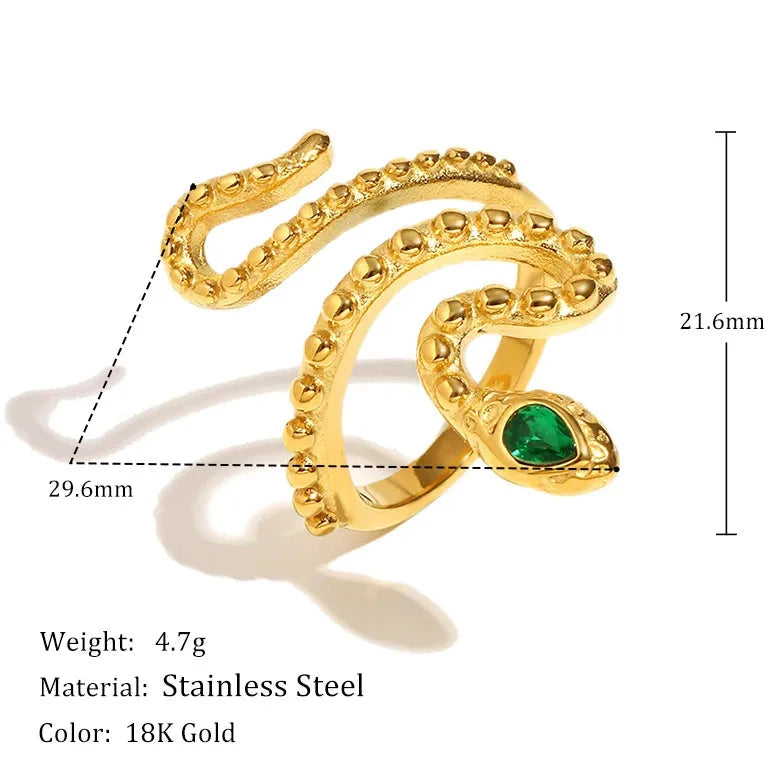Serpentine Emerald Ring