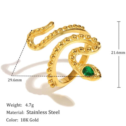 Serpentine Emerald Ring